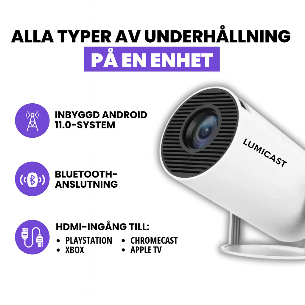 LumiCast - Förvandla väggen till din egen bioskärm.